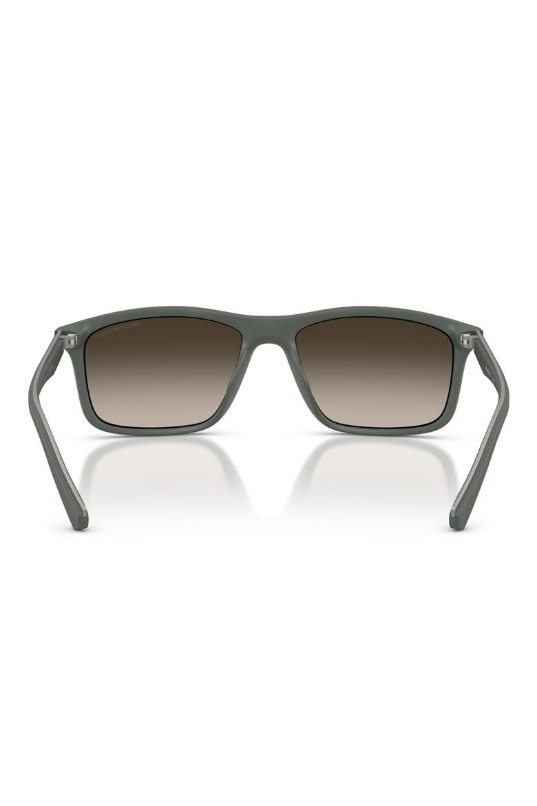 57mm Gradient Pillow Sunglasses, Alternate, color, MATTE GREEN / GRADIENT BROWN