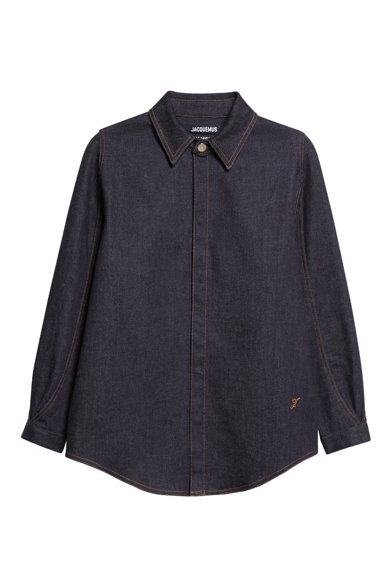 La Chemise Amelo de-Nîmes Denim Button-Up Shirt, Alternate, color, DARK NAVY