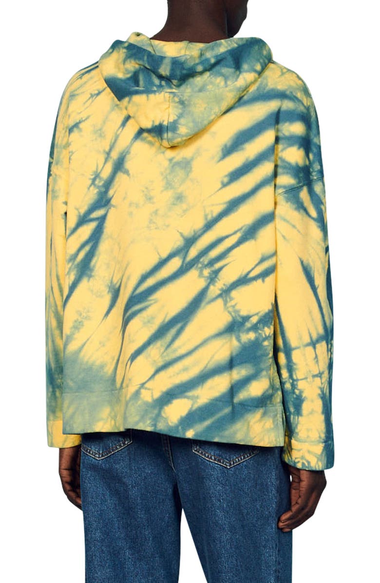 SANDRO Tie Dye Cotton Hoodie, Alternate, color, 