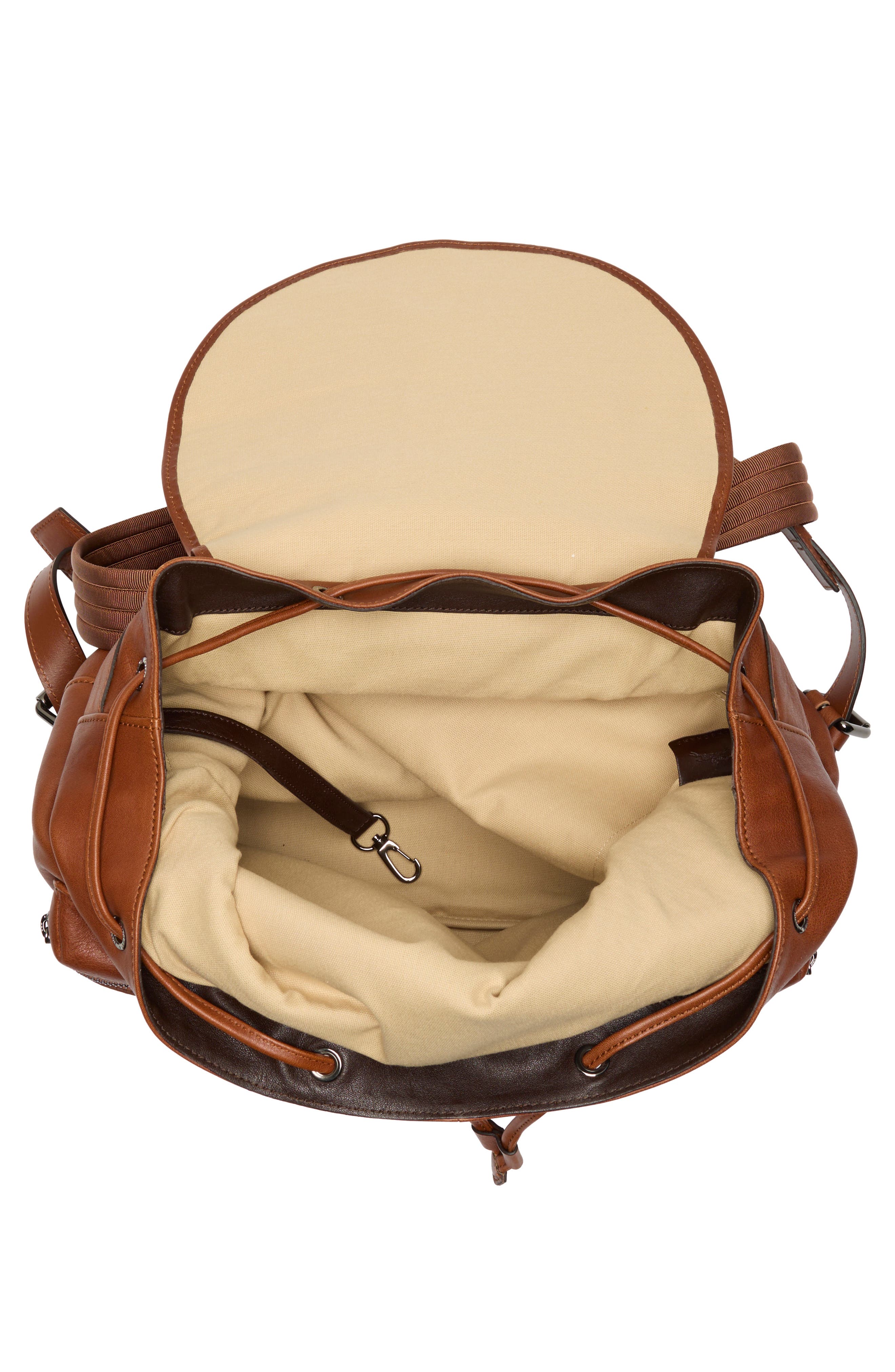 Longchamp 3D Leather Backpack, Alternate, color, Cognac