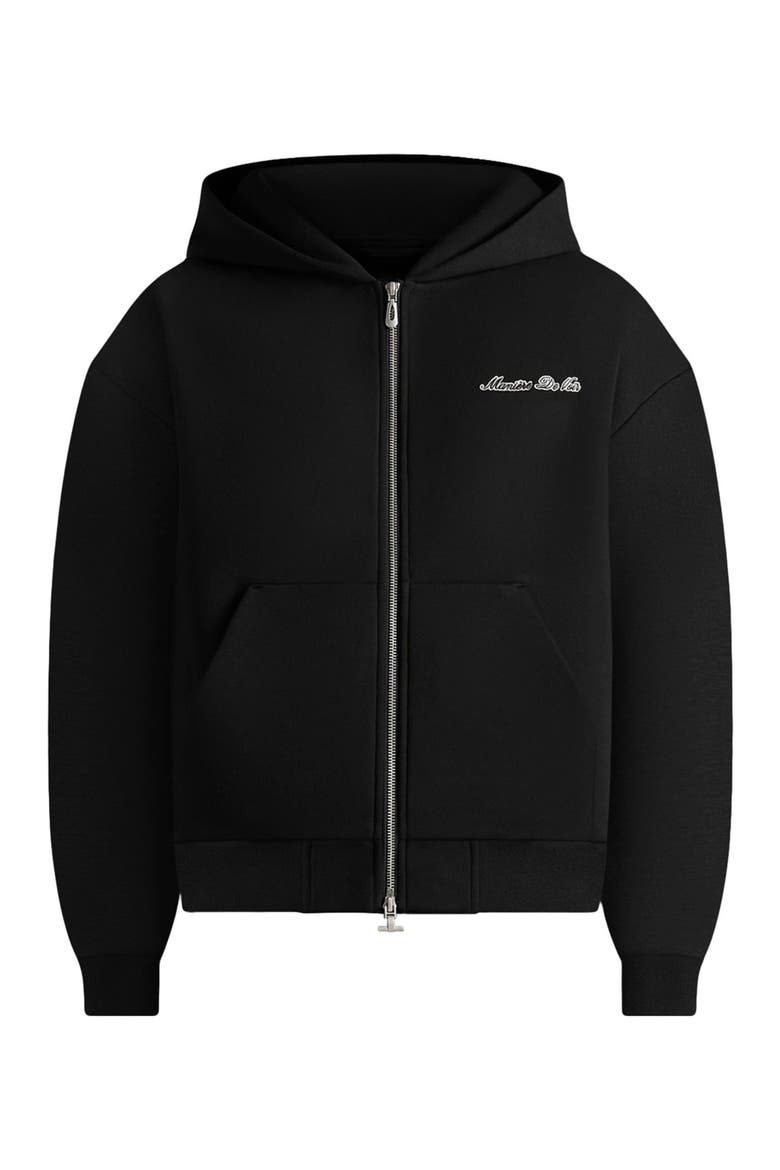 Unisex Signature Relaxed Fit Zip Hoodie, Alternate, color, Black