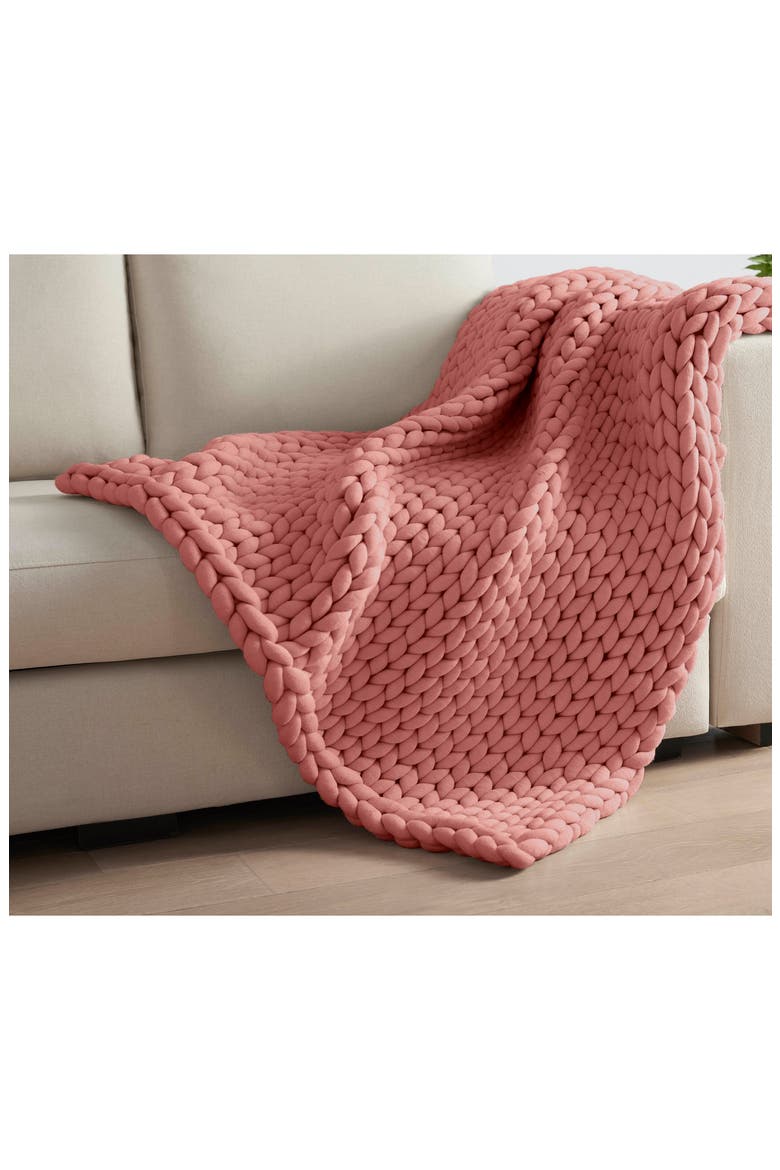 Weighted Knit Blanket, Alternate, color, TERRACOTTA