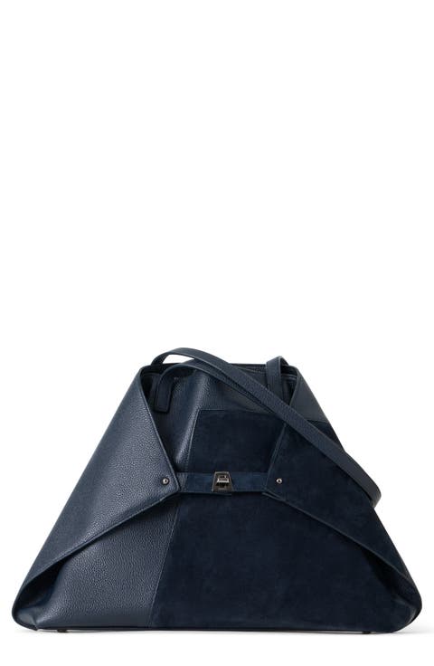 Medium AI Leather & Suede Convertible Shoulder Tote