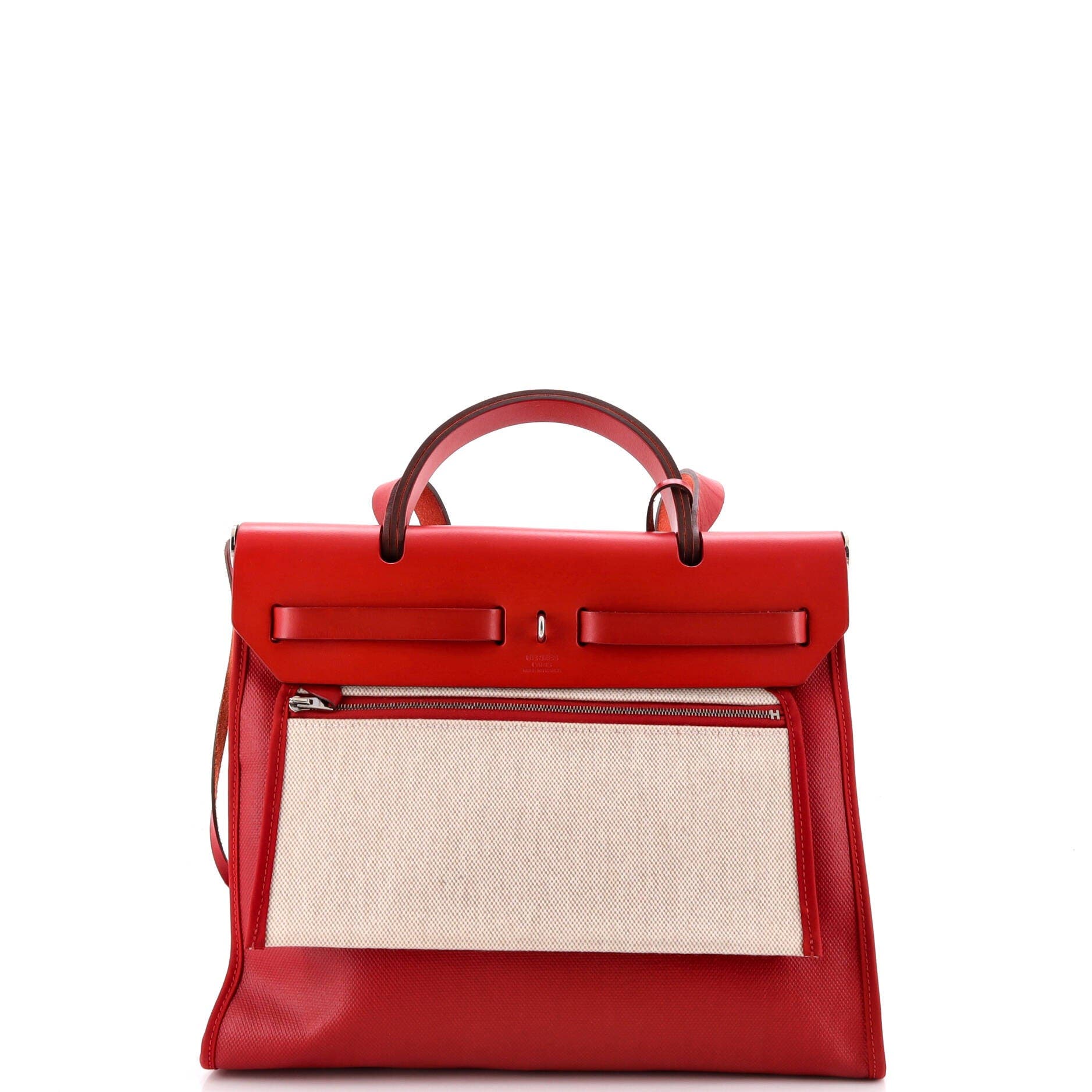 Herbag Zip Berline Vache Canvas and Leather 31, Alternate, color, Red