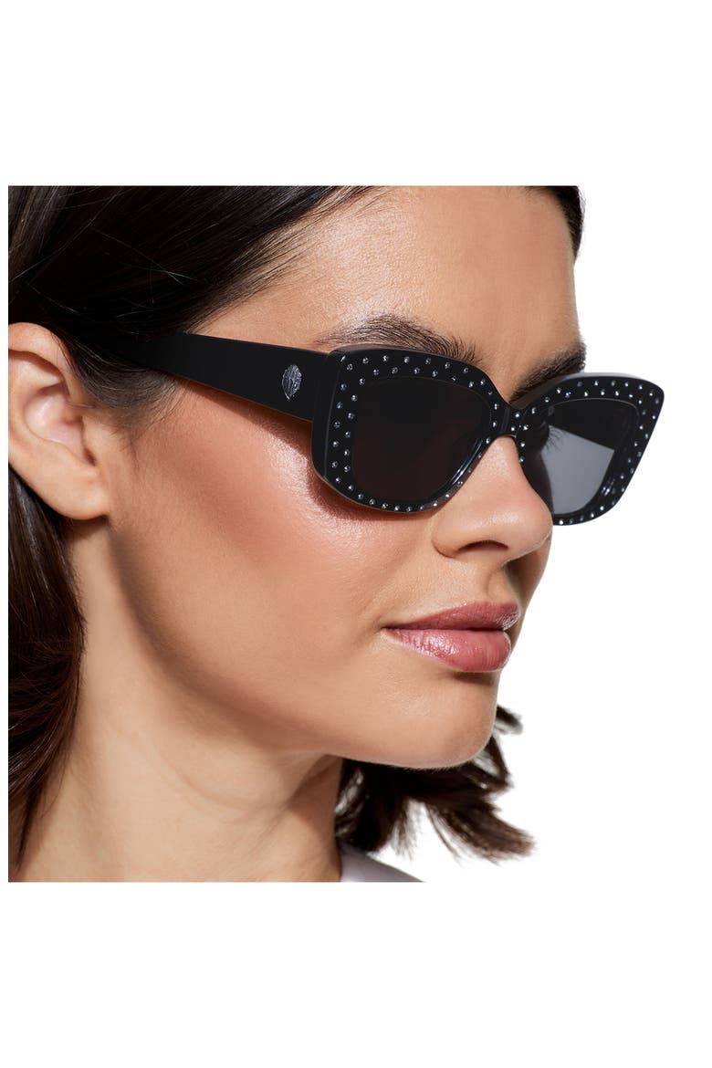 52mm Rectangular Sunglasses, Alternate, color, BLACK/ SMOKE