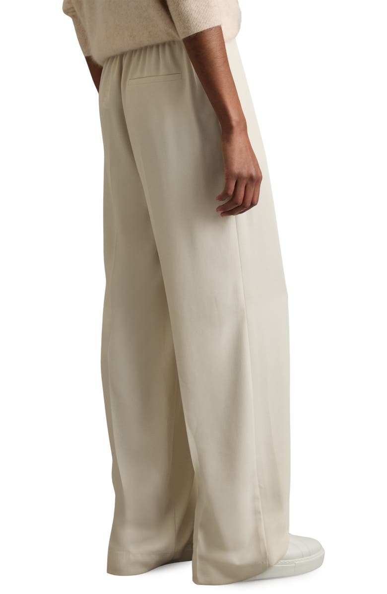Reiss Eden Pleat Front Wide Leg Pants, Alternate, color, Cream