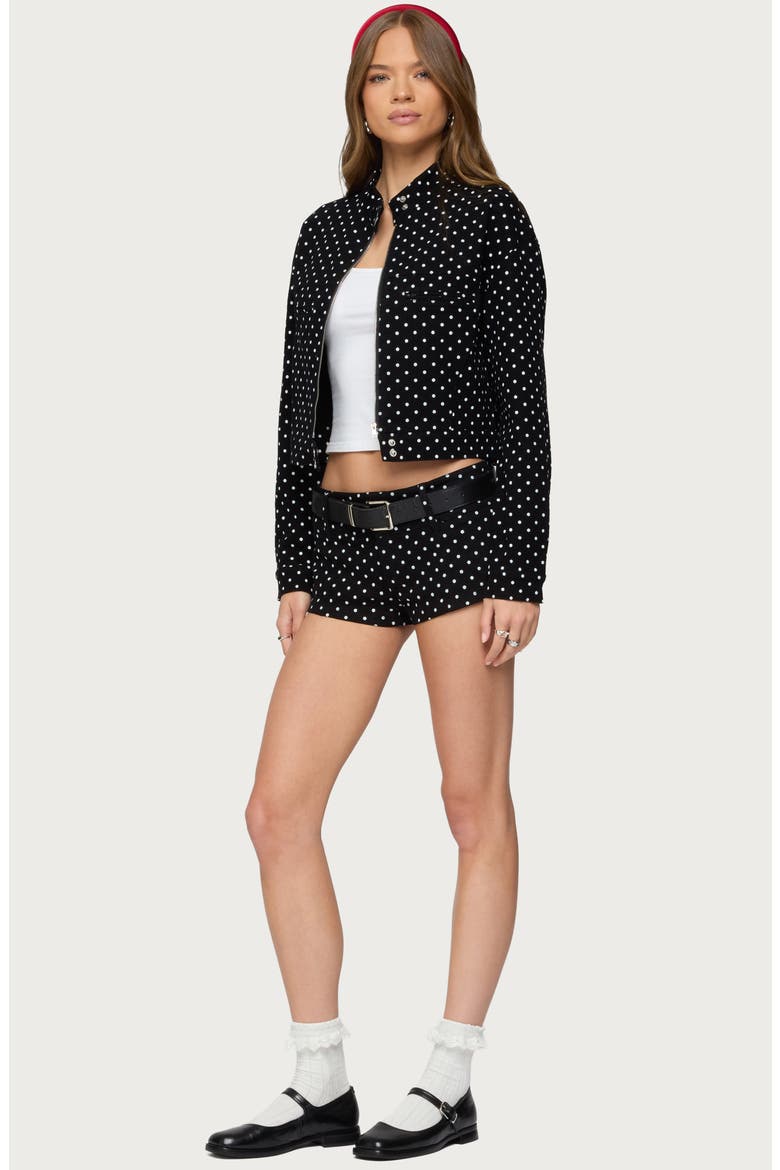 Tabitha Polka Dot Jacket, Alternate, color, BLACK