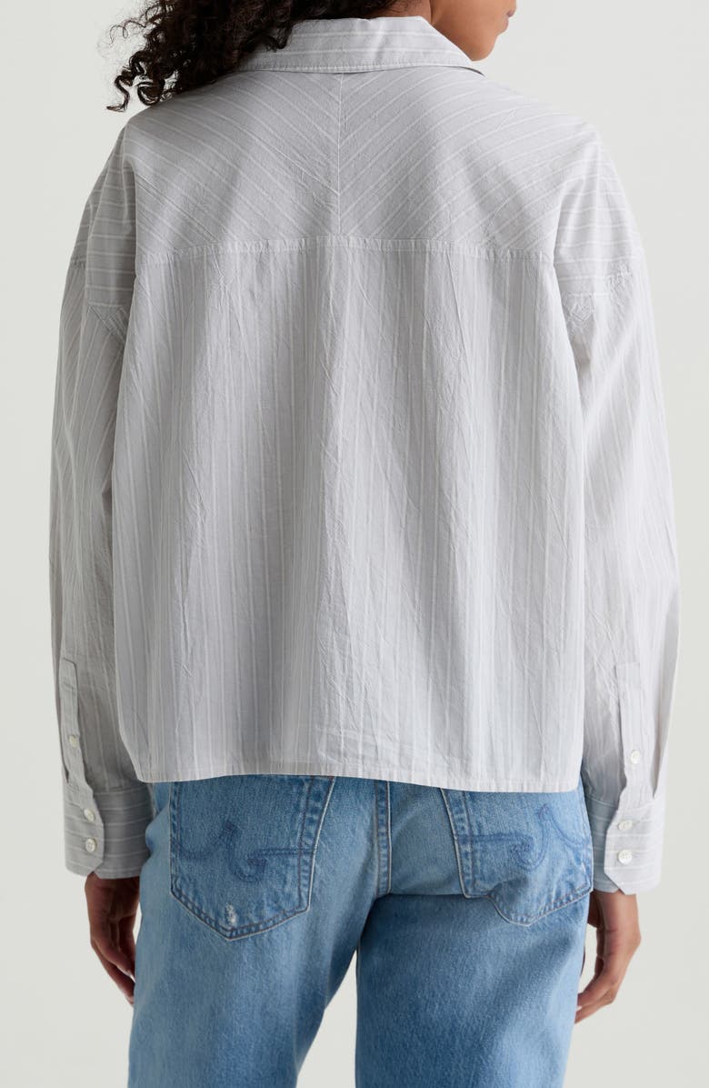 AG Kellen Relaxed Crop Button-Up Shirt, Alternate, color, Studio Stripe Sea Fog Multi