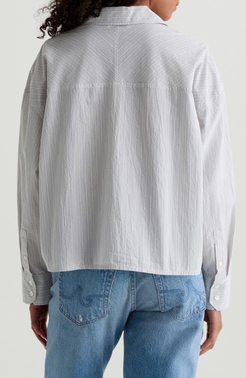 Ag Kellen Relaxed Crop Button-up Shirt In Gray