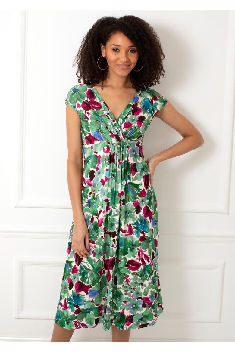 Sara Midi Dress, Alternate, color, Paradise Green