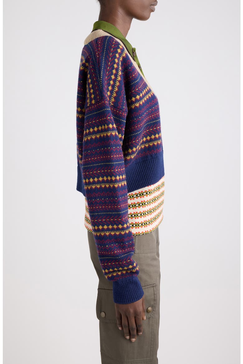Toinette Wool Blend V-Neck Sweater, Alternate, color, NAVY