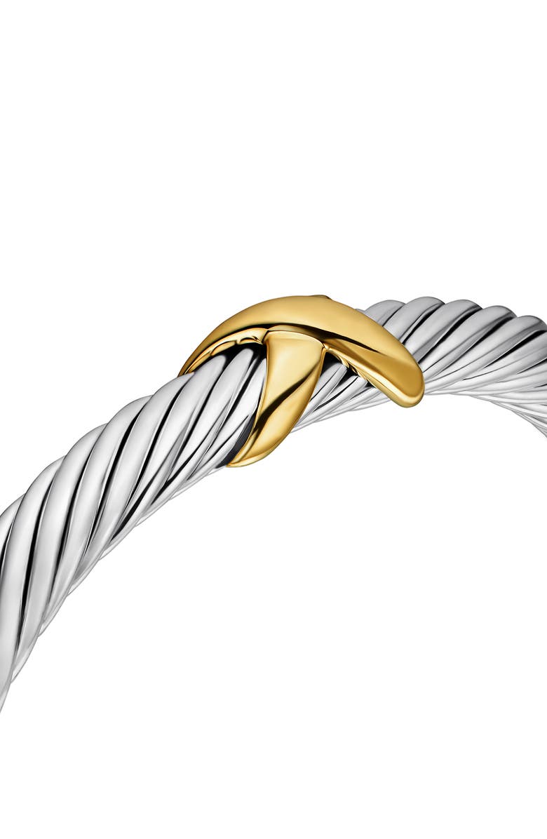 David Yurman X Classic Cable Station Bracelet in Silver with 14K Gold, 7mm, Alternate, color, Silver/ 14K Gold