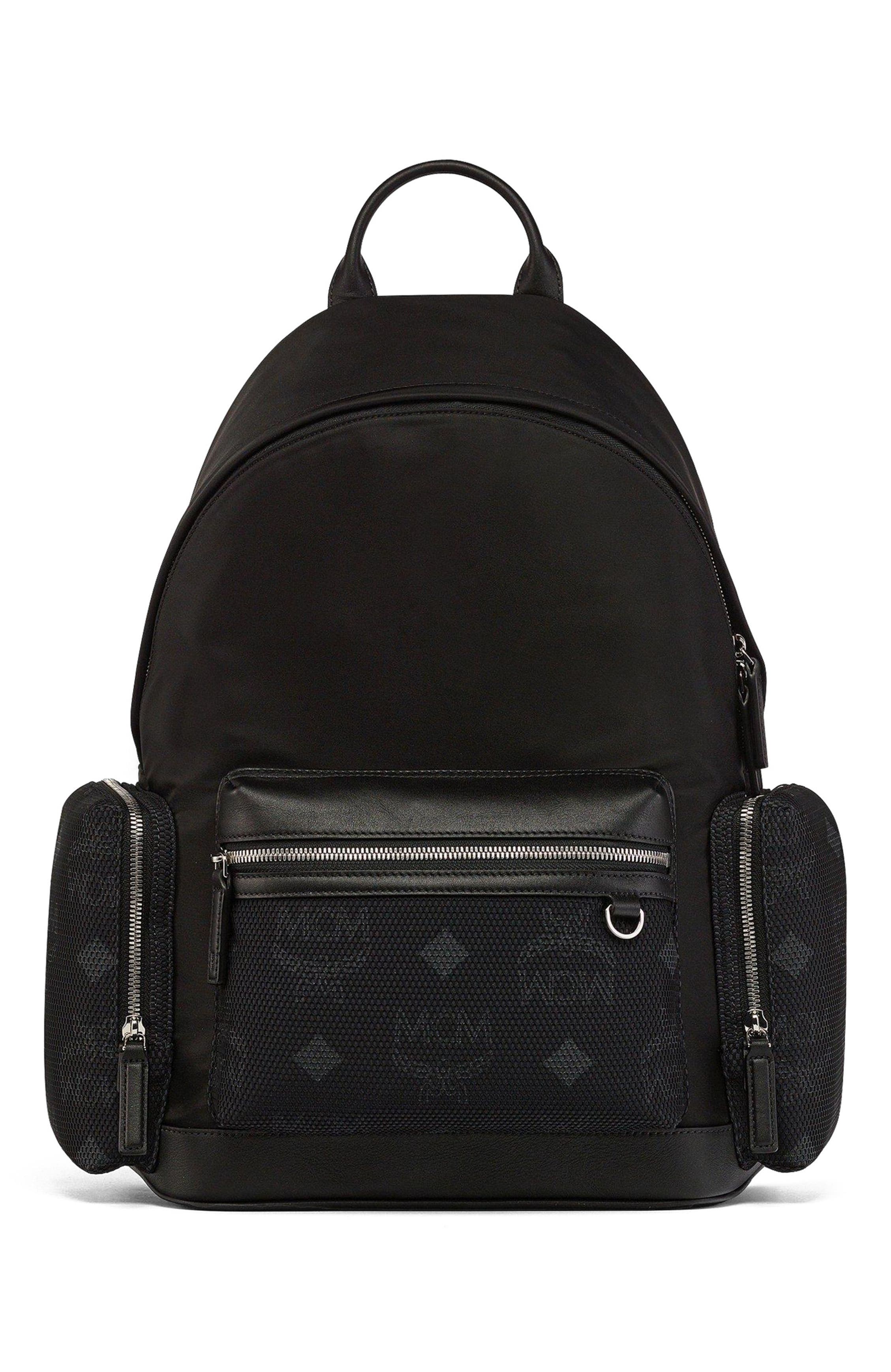 MCM Stark Backpack in Recycled Nylon, Alternate, color, Black
