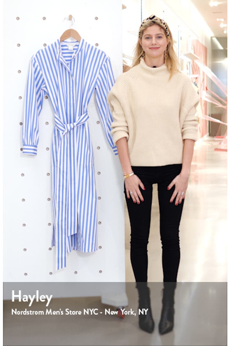 Half Placket Long Sleeve Stripe Midi Dress video