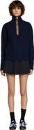 SANDRO Wool and cashmere half-zip sweater