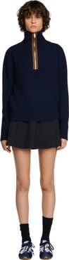 SANDRO Wool and cashmere half-zip sweater