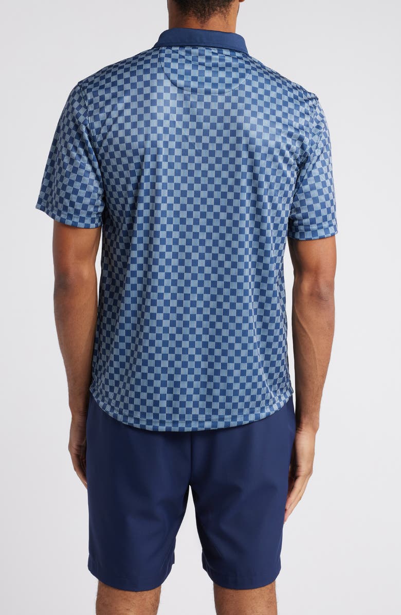 Swannies Gunnar Check Print Golf Polo, Alternate, color, Navy