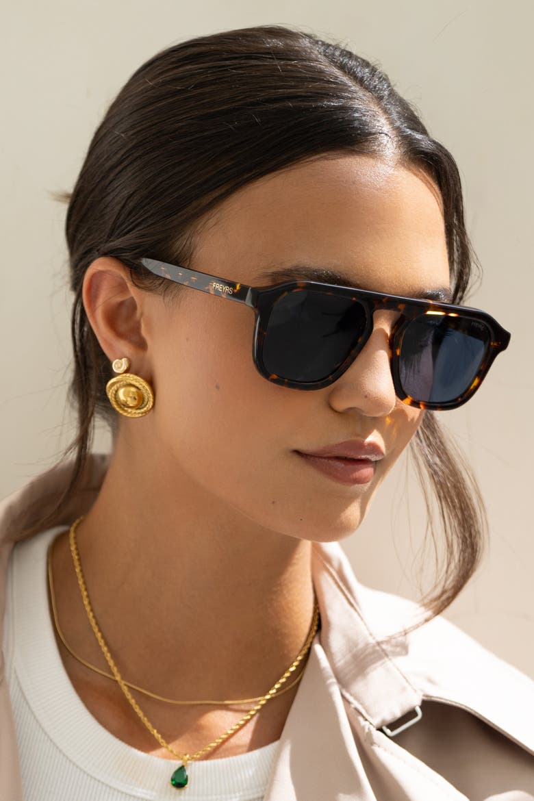 Addison Aviator Sunglasses, Alternate, color, Tortoise / Gray