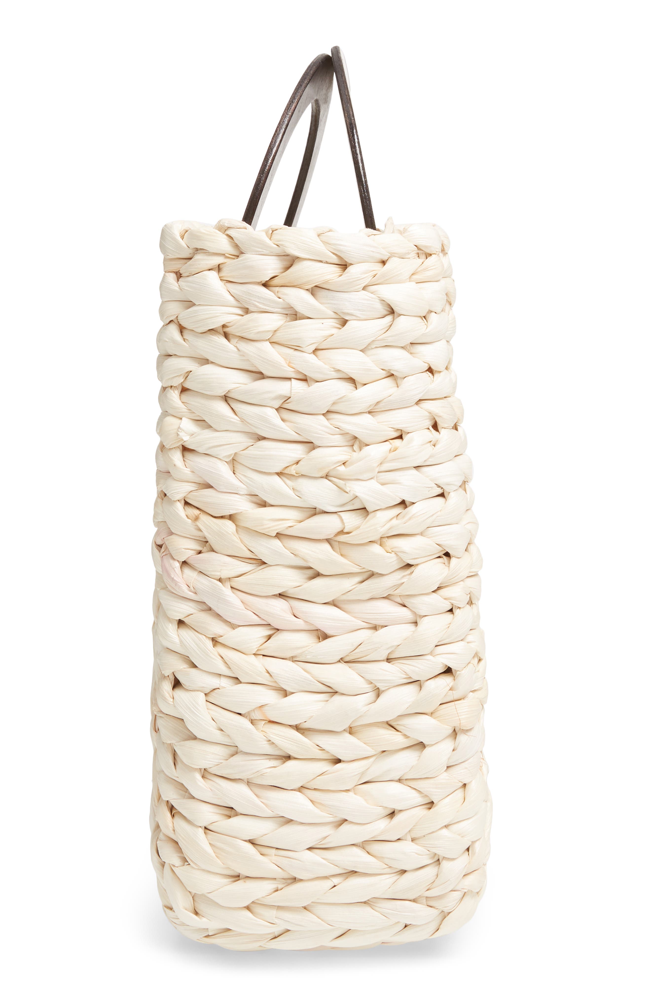 Straw Top Handle Tote, Alternate, color, WHITE