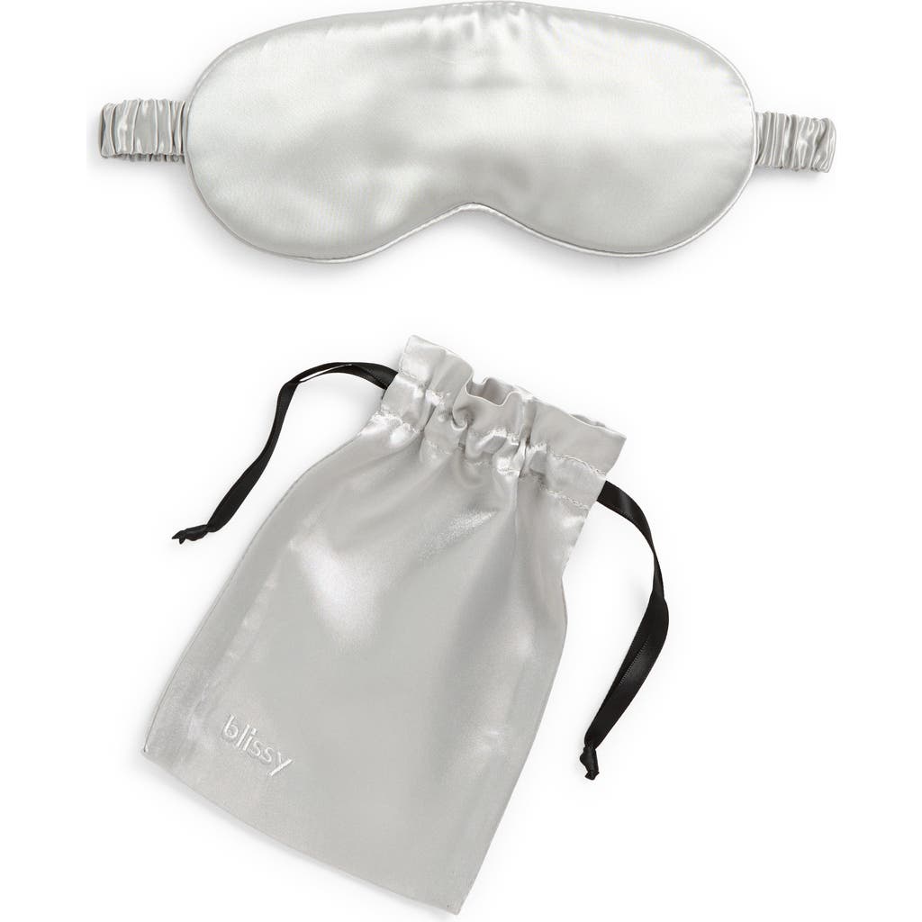 Blissy Silk Sleep Mask In Silver