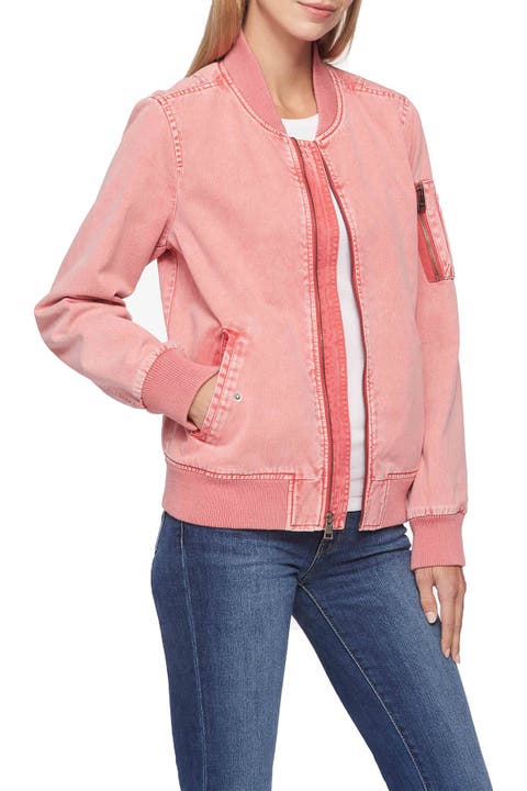 Washed Denim Bomber Jacket
