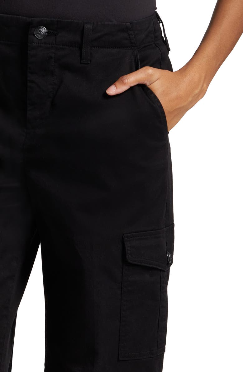 L'AGENCE Channing Stretch Cotton Cargo Pants, Alternate, color, Black
