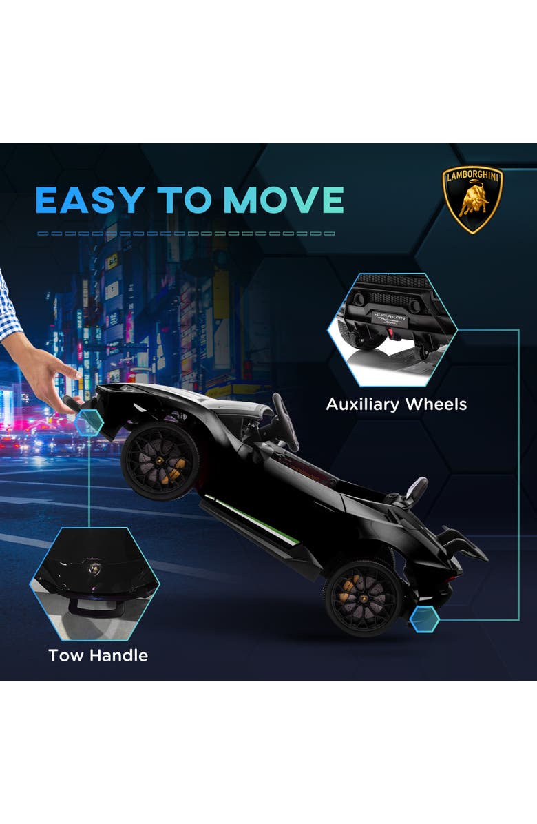 Qaba 12V Lamborghini Huracan Kids Electric Car with Parent Remote Control, Spring Suspension, Alternate, color, 