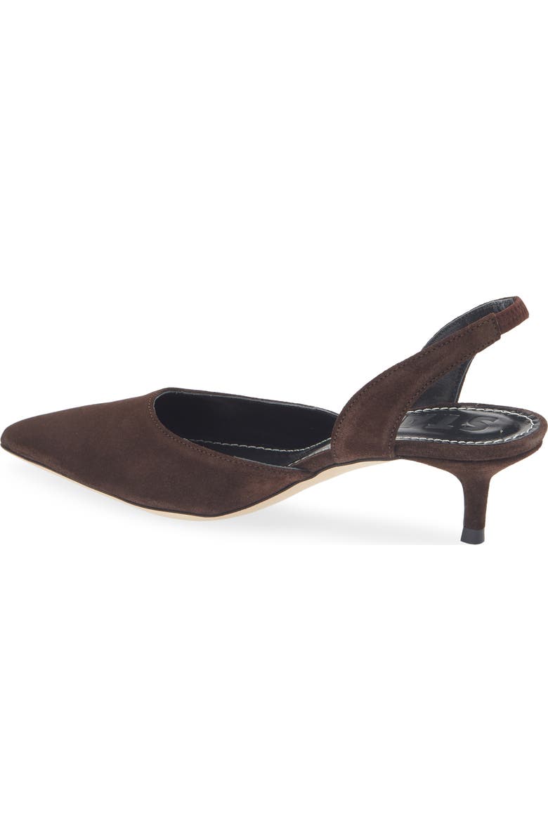STAUD Sebastian Slingback Pointed Toe Kitten Heel Pump, Alternate, color, Espresso