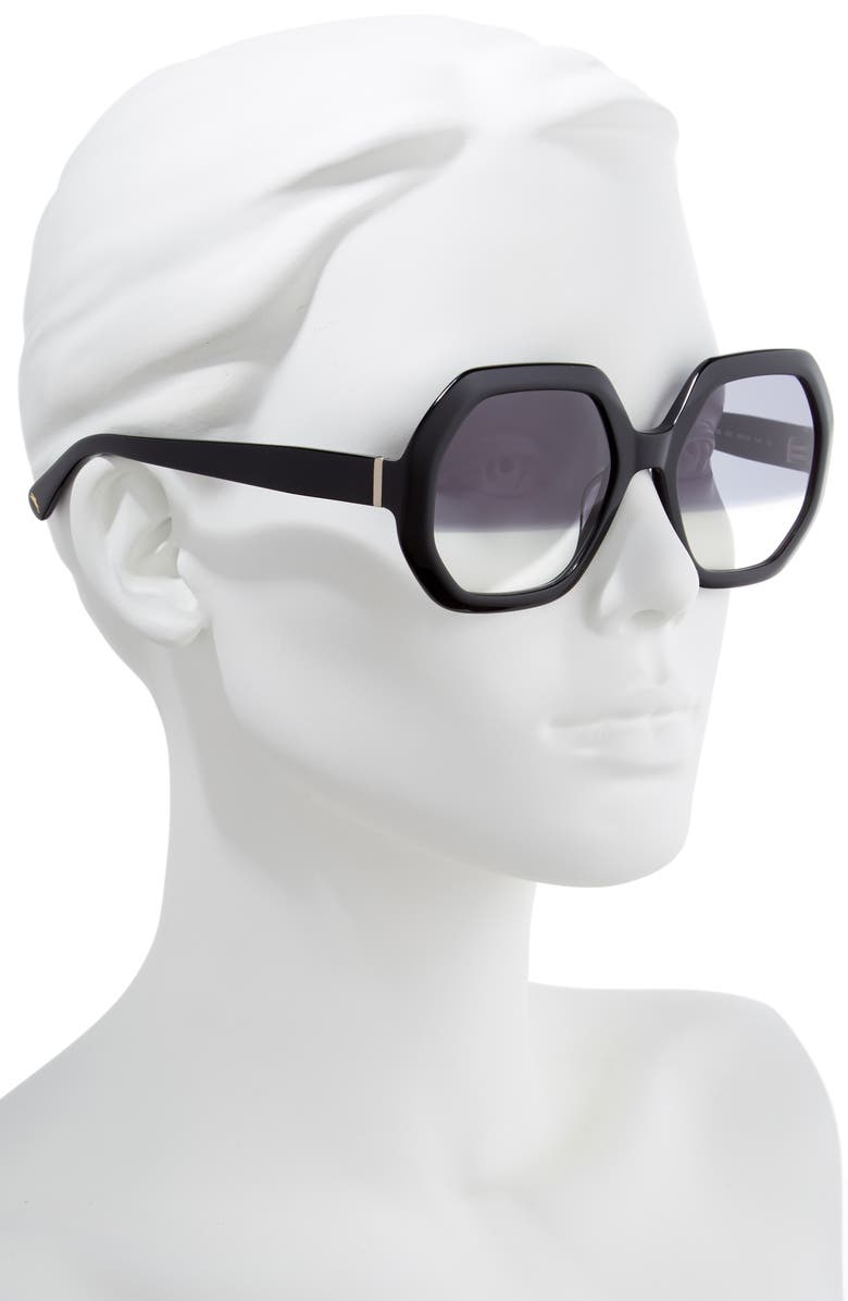 Longchamp Heritage 55mm Gradient Lens Geometric Sunglasses, Alternate, color, 