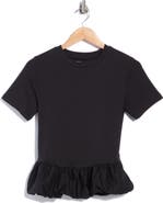 French Connection Peplum Bubble Hem T-Shirt