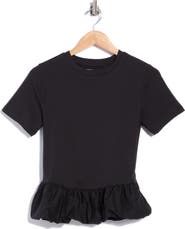 French Connection Peplum Bubble Hem T-Shirt
