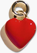 Nickel & Suede Enamel Heart Charm
