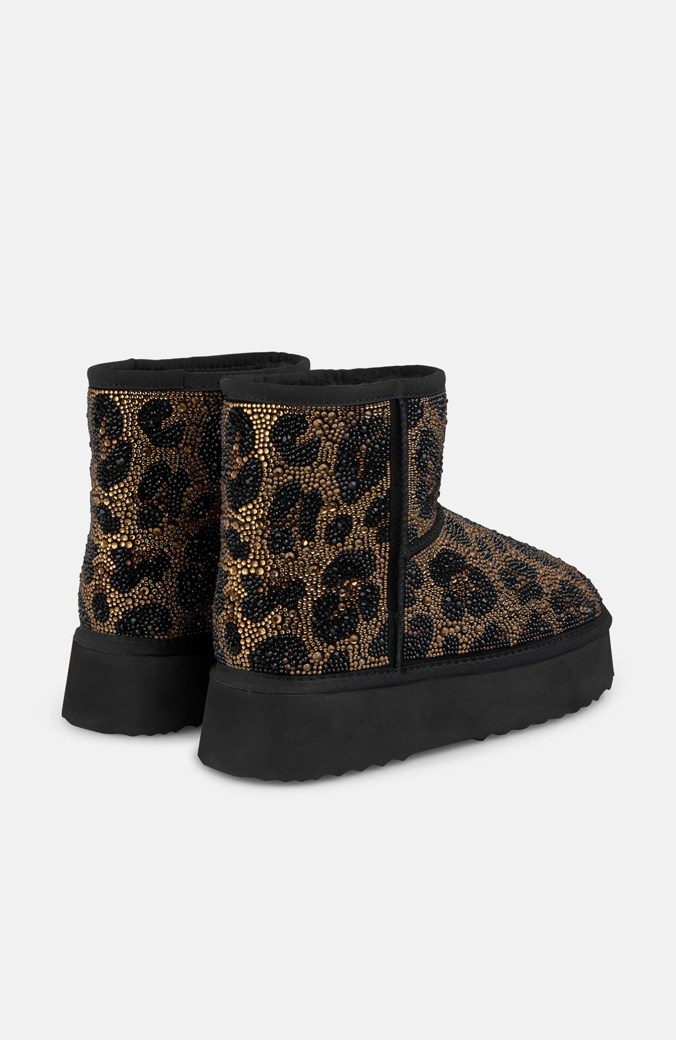 Bootie Covered In Rhinestones, Alternate, color, Black