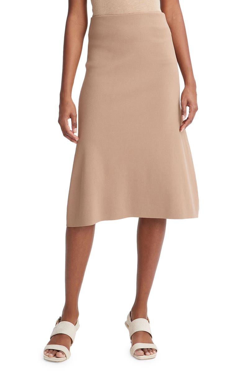 Vince Soft Sculpted A-Line Skirt, Main, color, Cashew