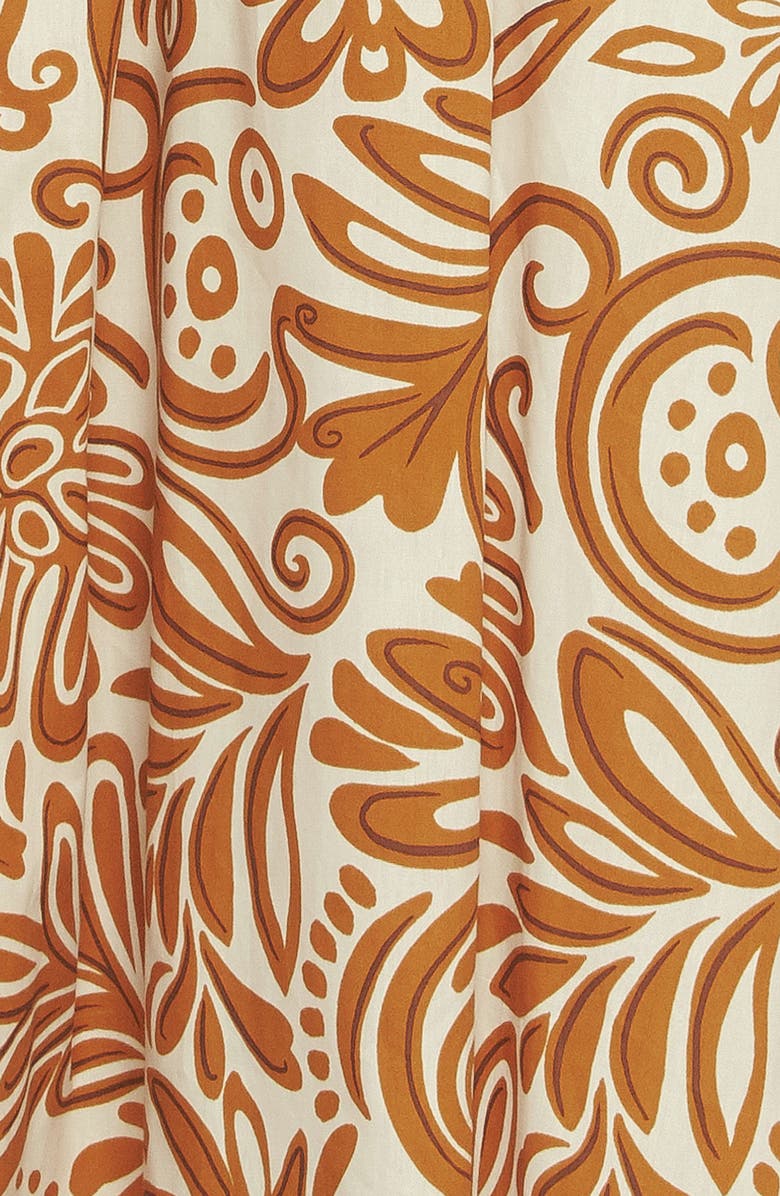 FLYING TOMATO Print Midi Dress, Alternate, color, Ivory Mustard