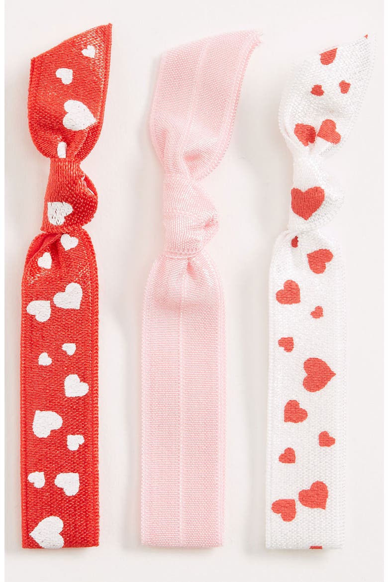 'Valentine' Hair Ties, Main, color, NO COLOR