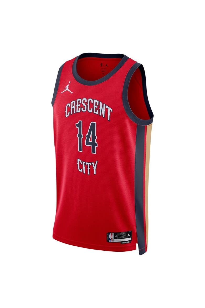Unisex Jordan Brand Brandon Ingram Red New Orleans Pelicans Swingman Jersey - Statement Edition, Alternate, color, Red