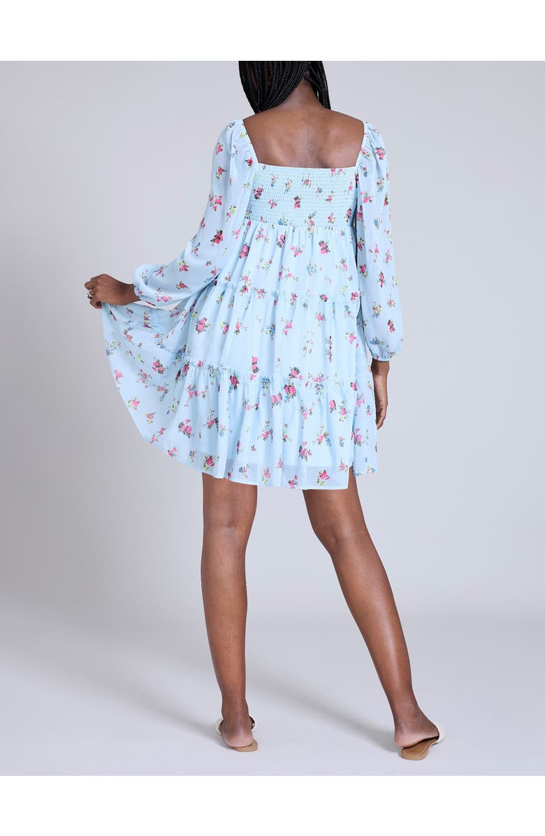 MOTHERHOOD MATERNITY Long Sleeve Front Tie Tiered Maternity Mini Dress, Alternate, color, Skyway Ditsy Floral