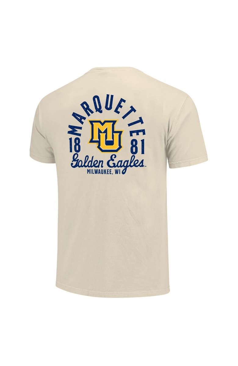 IMAGE ONE Men's Cream Marquette Golden Eagles Comfort Colors Mascot Overlay T-Shirt, Alternate, color,