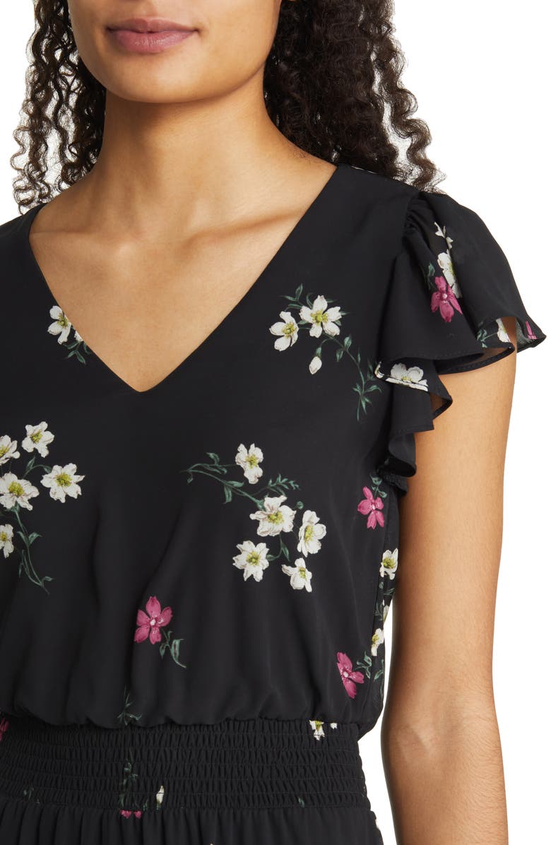 Vince Camuto Flutter Sleeve Ruffle Dress, Alternate, color,