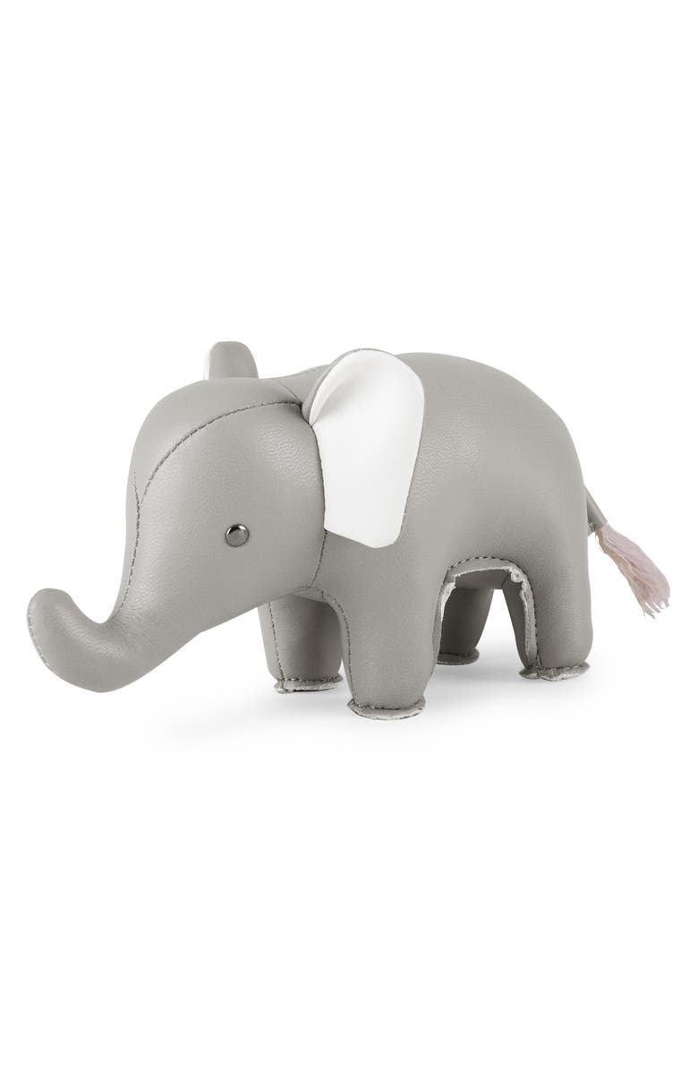 Zuny Elephant Bookend, Main, color, Gray White