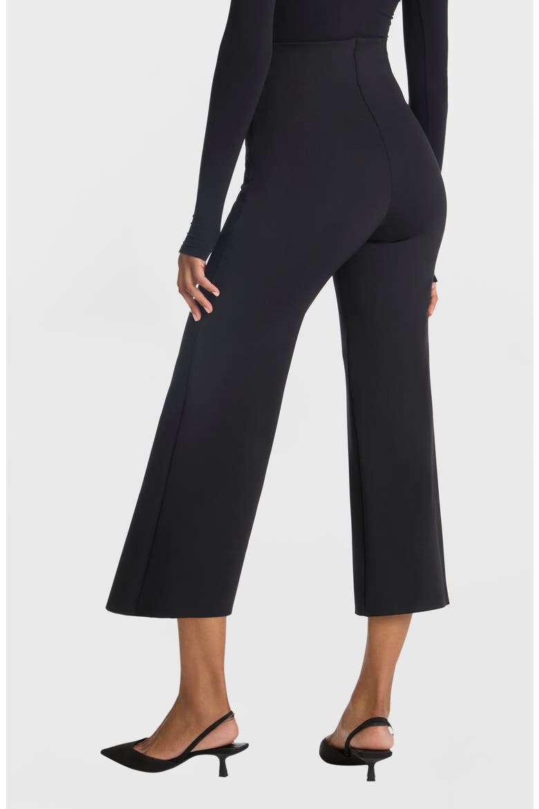 Neoprene Crop Wide Leg Pants, Alternate, color, BLACK