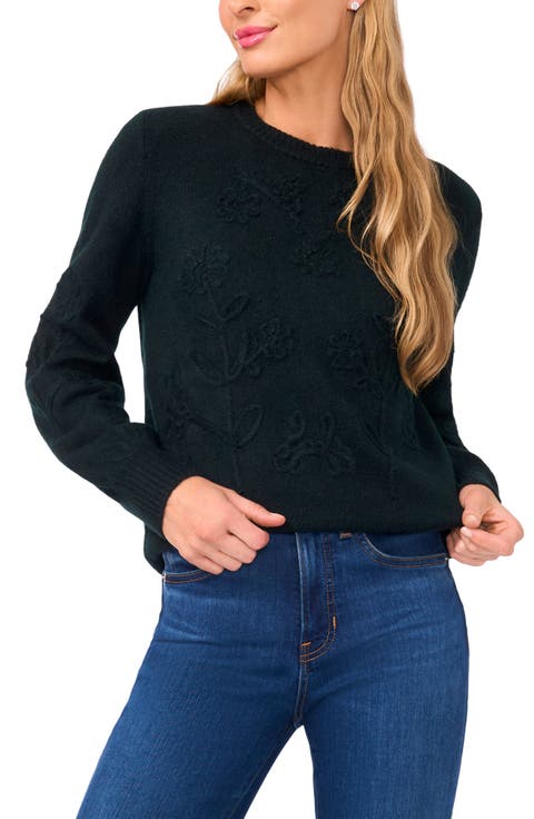 Embroidered Floral Sweater