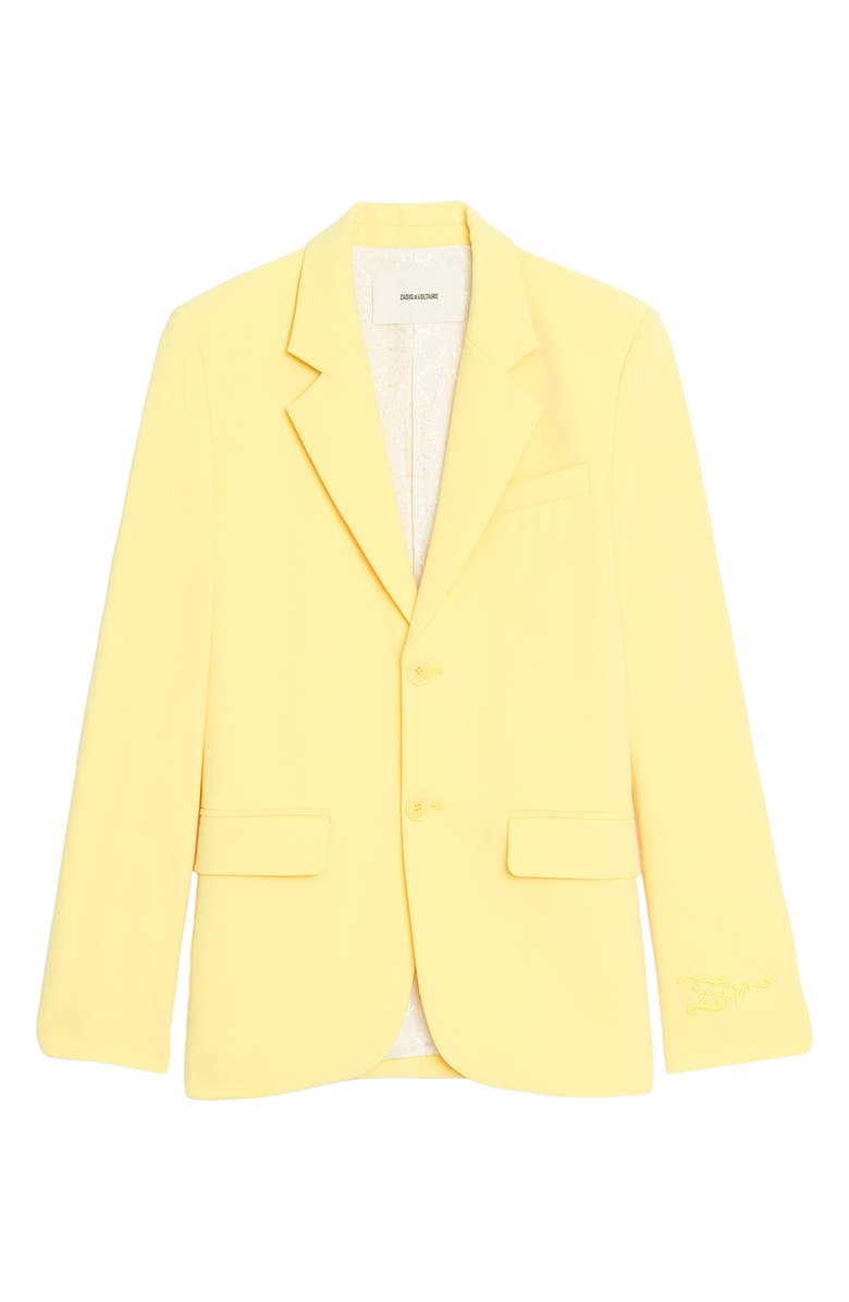 Zadig & Voltaire Notch Lapel Jacket, Alternate, color, Banana
