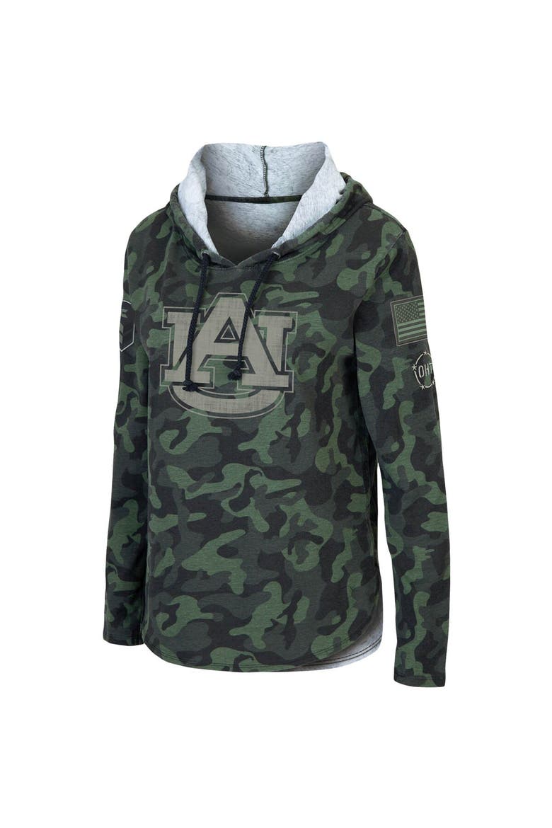 Women's Colosseum Camo Auburn Tigers OHT Military Appreciation Hoodie Long Sleeve T-Shirt, Alternate, color, Camo