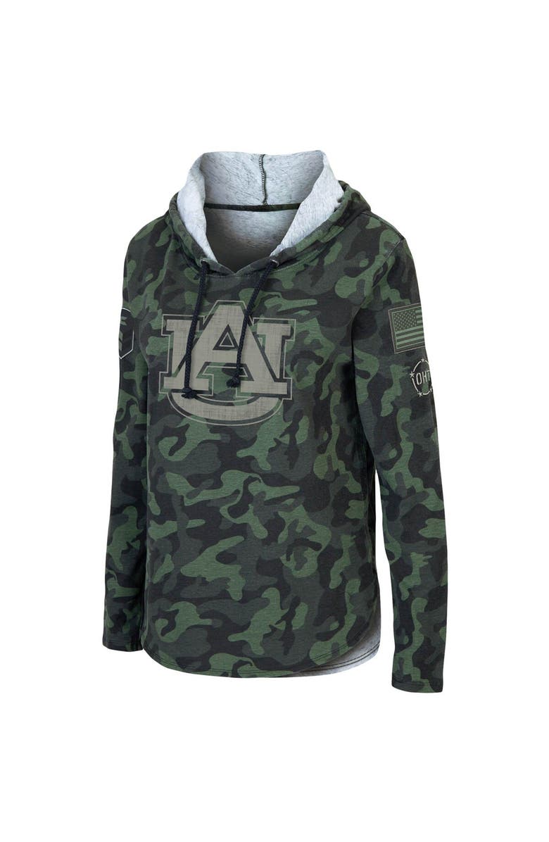 COLOSSEUM Women's Colosseum Camo Auburn Tigers OHT Military Appreciation Hoodie Long Sleeve T-Shirt, Alternate, color, 