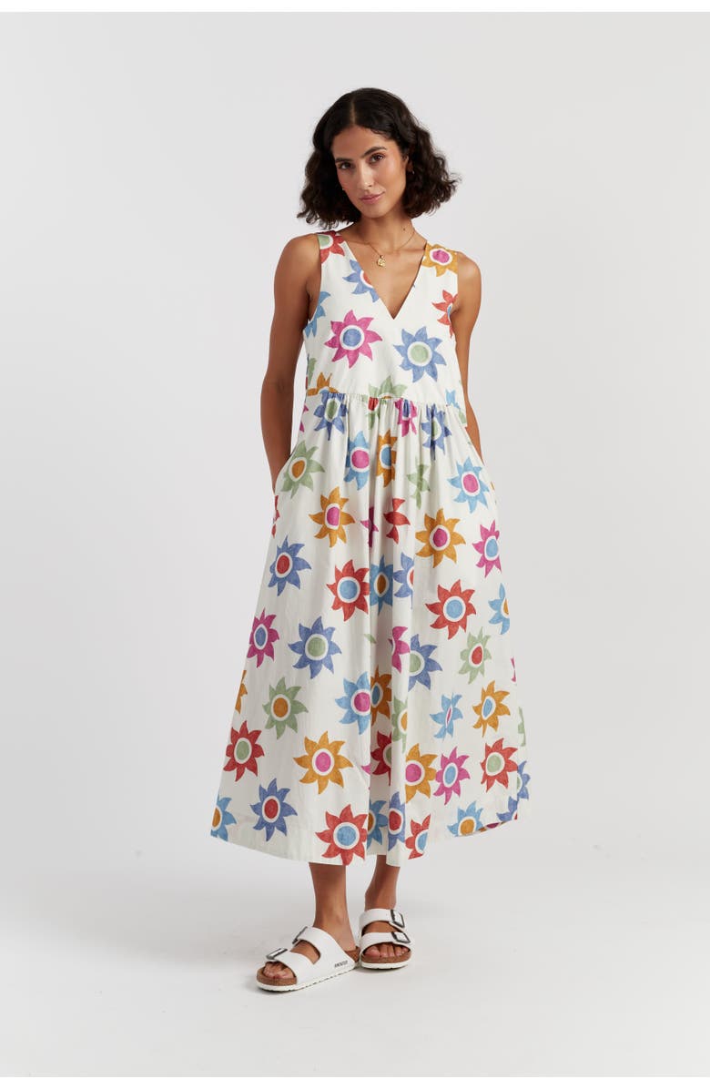 Chinti & Parker Cotton Sol Summer Dress, Main, color, Cream