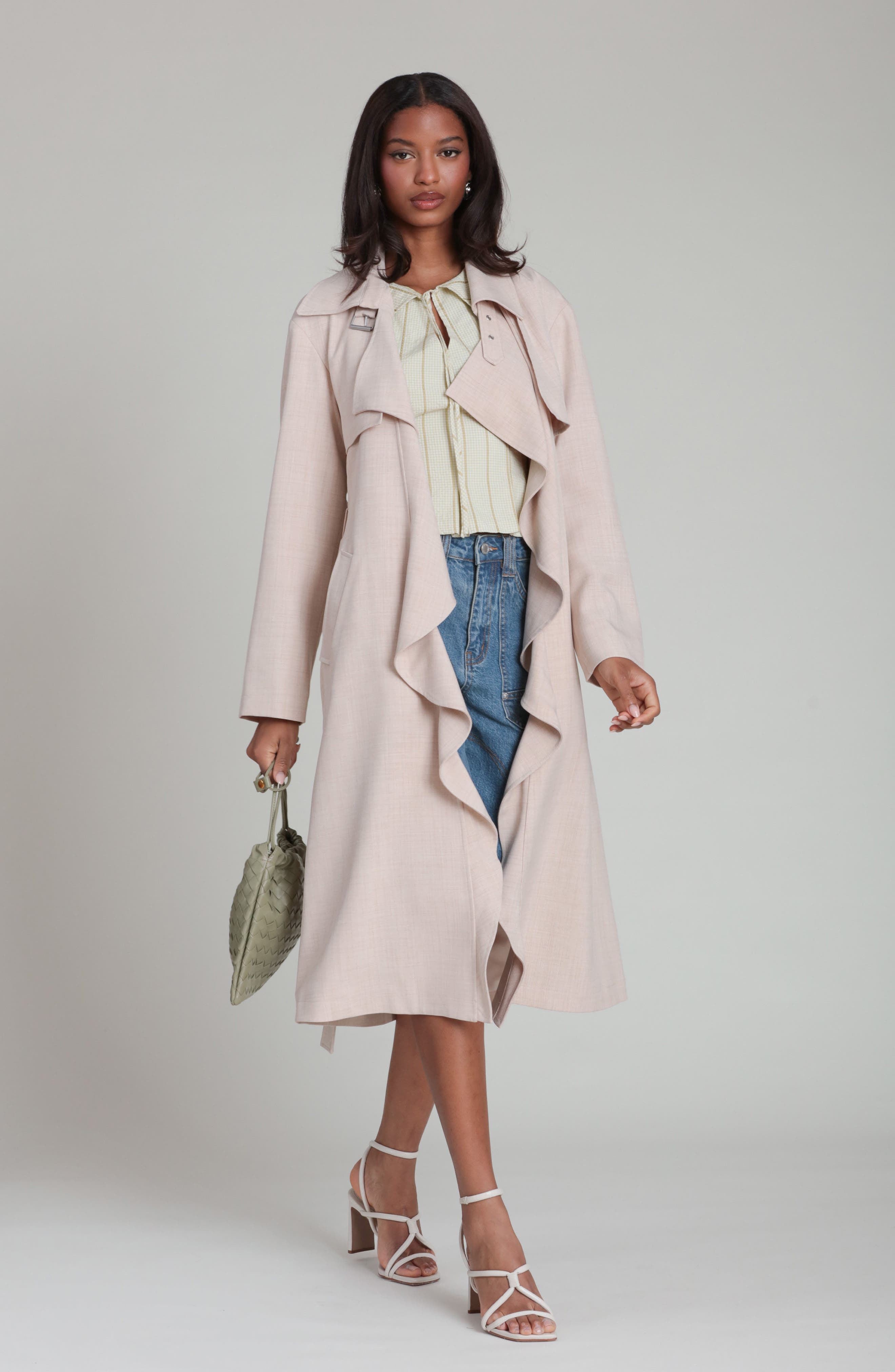Cascade Drape Trench Coat - image 2
