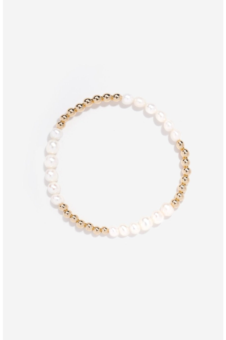 Elliot Pearl Bead Bracelet, Main, color, Gold / White