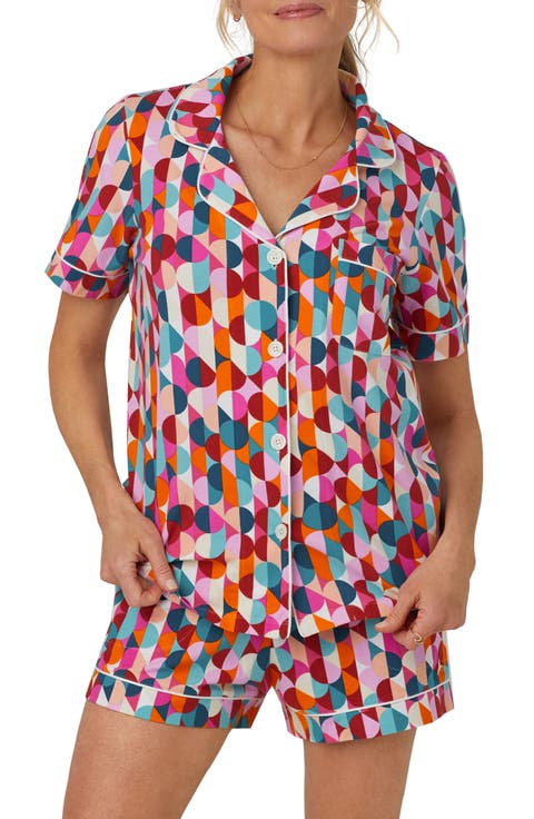 x Trina Turk Print Stretch Organic Cotton Short Pajamas (Regular & Plus)